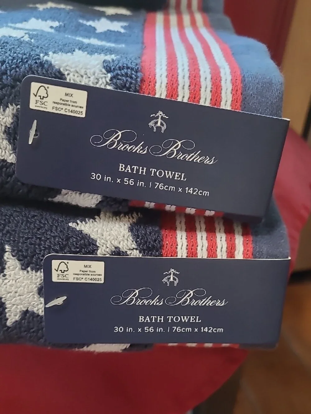 Brooks Brothers  Stars & Stripes Bath Towel Set